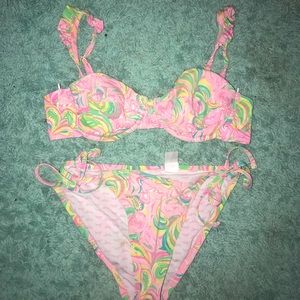 Lily Pulitzer bikini top (L) and bottom (S)